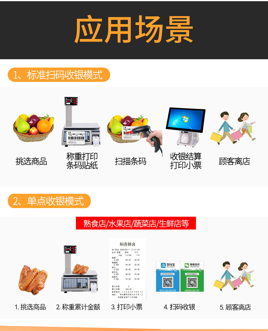 超市電子秤條碼水果稱